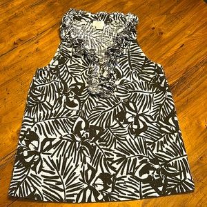 Kate spade ruffle front halter look sleeveless top